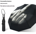 Auto Open Folding Umbrella with Gesture Print