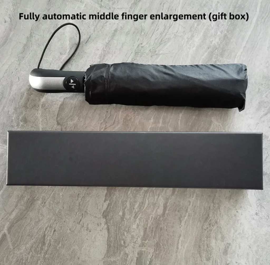 Auto Open Folding Umbrella with Gesture Print