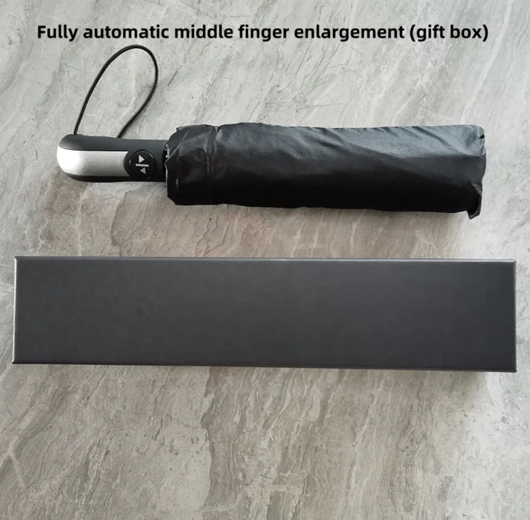 Auto Open Folding Umbrella with Gesture Print